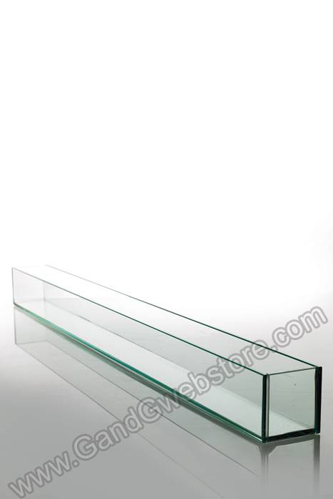48" X 4" X 4" Glass Plate Planter Clear