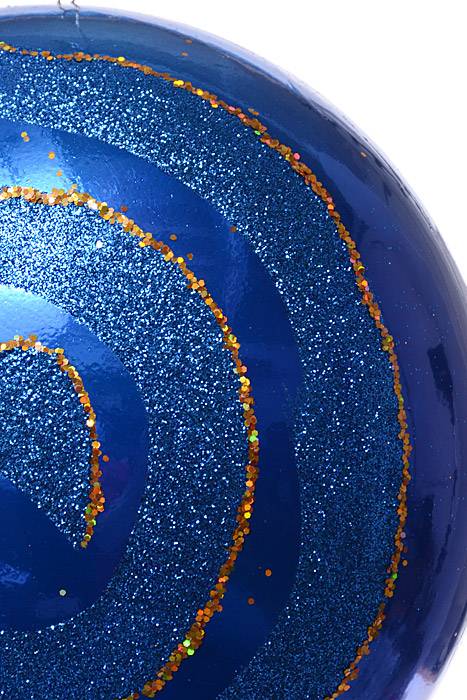 8" Candy Ornament W/glitter Blue