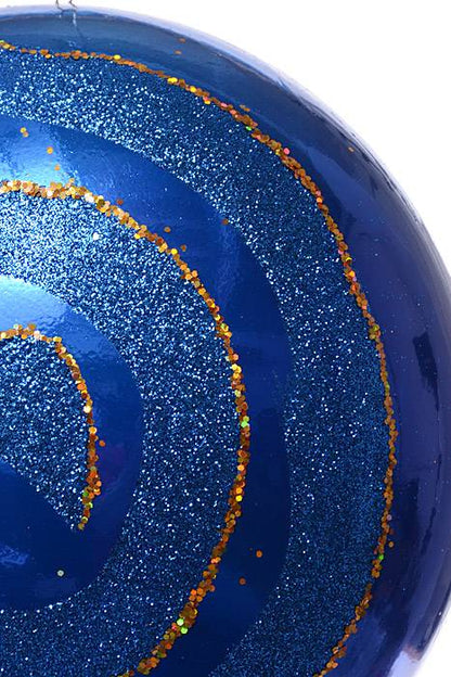 8" Candy Ornament W/glitter Blue