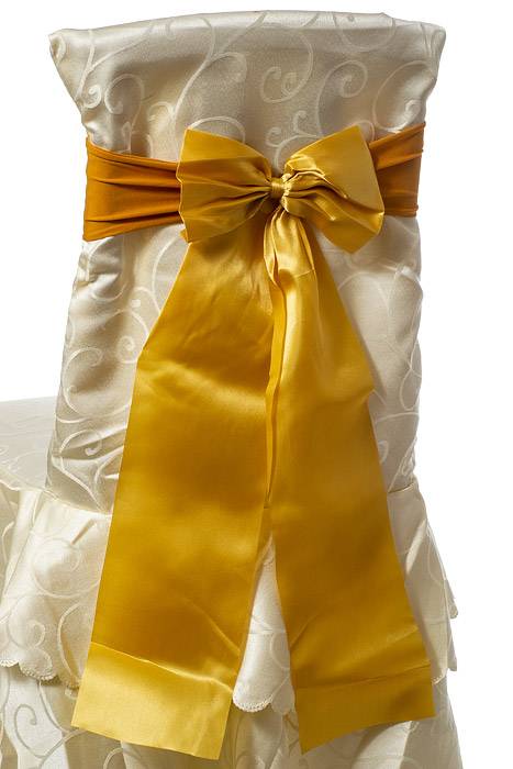 8" X 24" Chair Bow Gold Pkg/10
