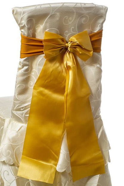8" X 24" Chair Bow Gold Pkg/10
