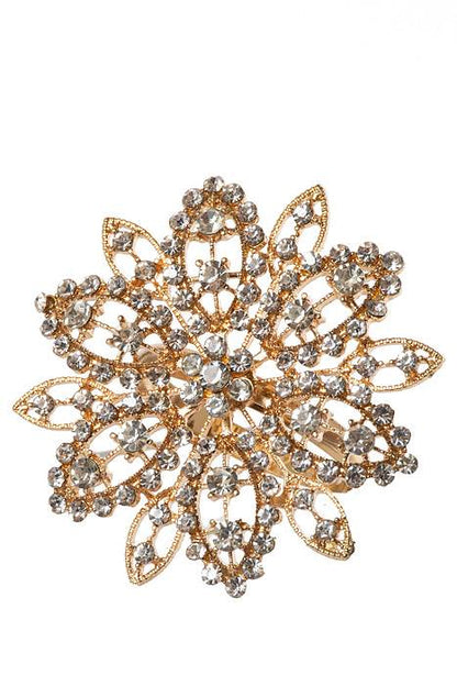 2.5" Rhinestone Napkin Holder Gold Pkg/4