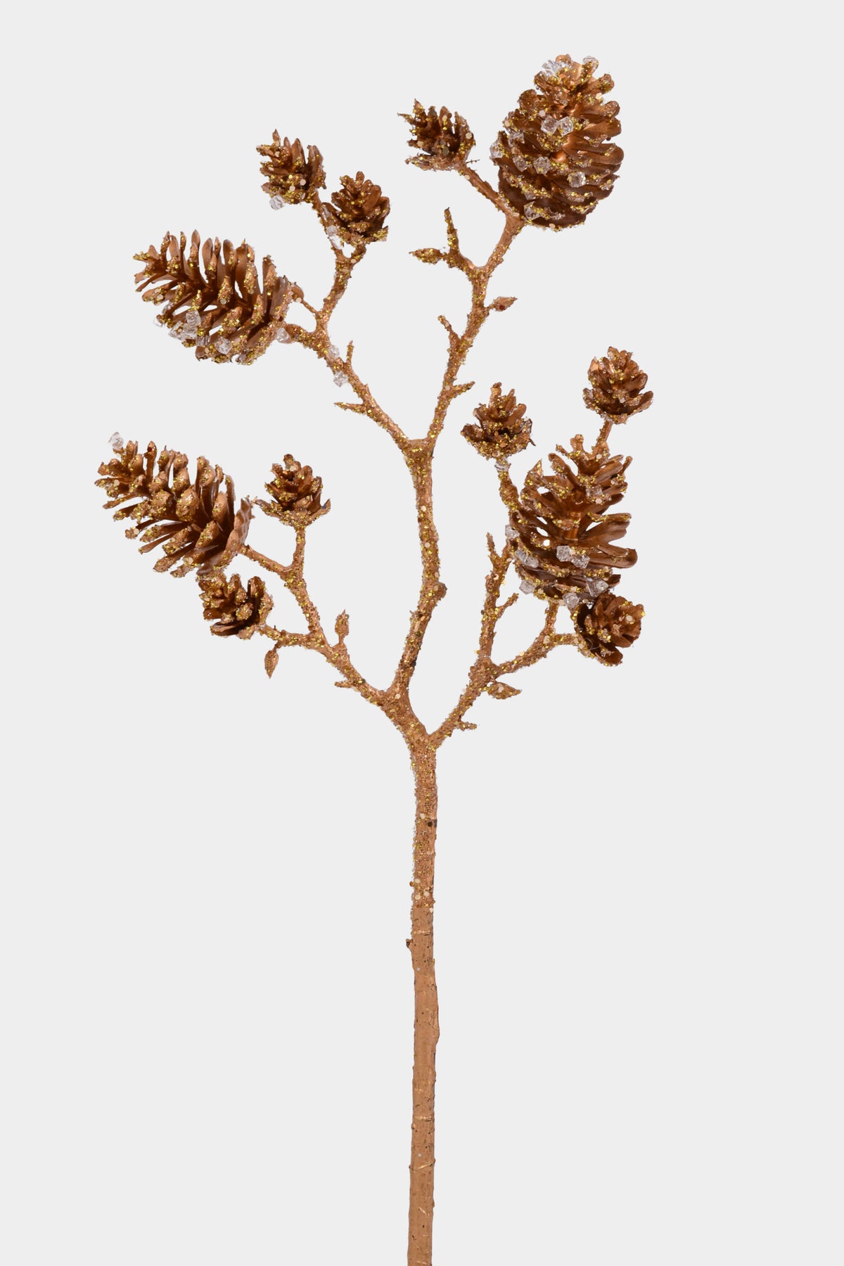 20" Plastic Pinecone Spray Gold