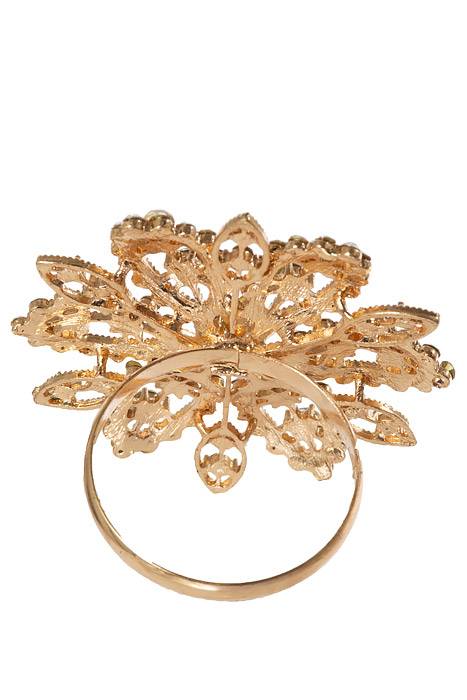 2.5" Rhinestone Napkin Holder Gold Pkg/4