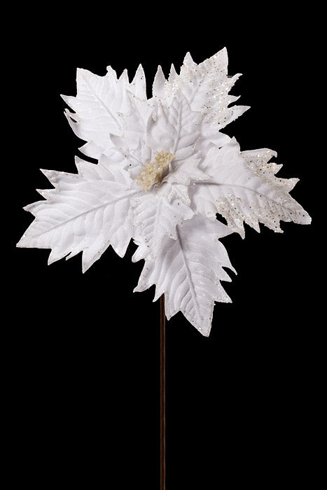 34" Poinsettia Stem White