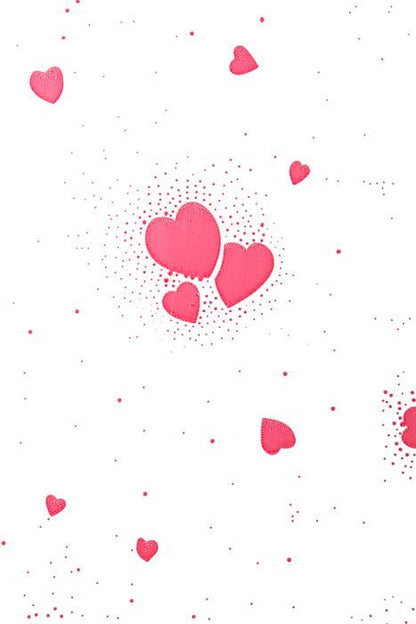 30"/100ft Hearts&amp;dots Krystal Phane Roll Red / Clear