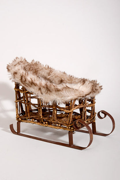 6" x 9" Christmas Sleigh Brown