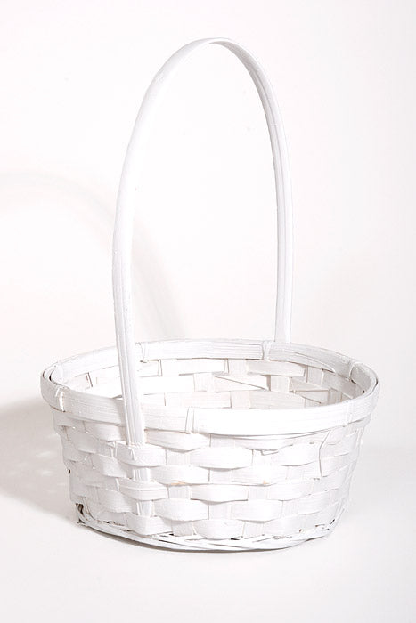 12" Basket W/Handle White