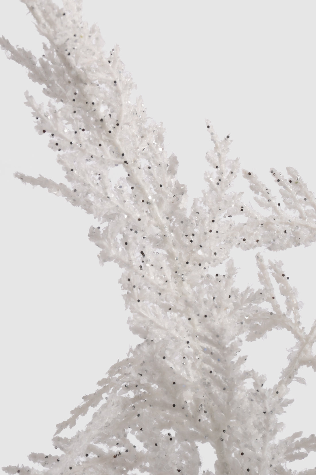 28" Glittered Cedar Spray White