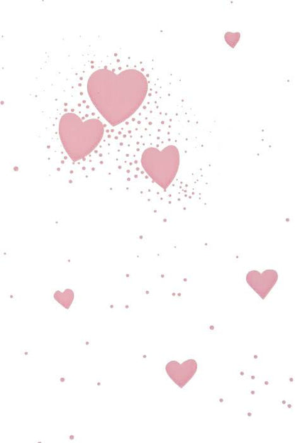 30"/100ft Hearts&amp;dots Krystal Phane Roll Pink / Clear