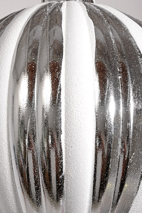 12" Xmas Ornament Ball Silver/White