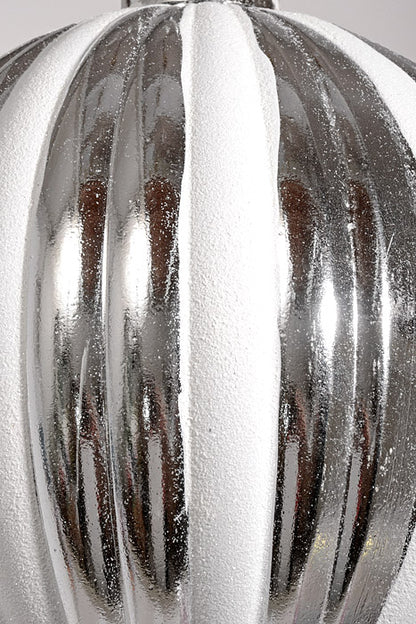 12" Xmas Ornament Ball Silver/White