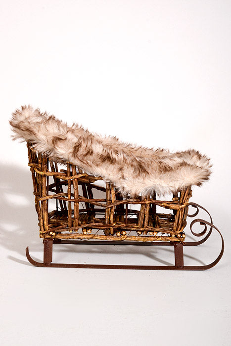 6" x 9" Christmas Sleigh Brown