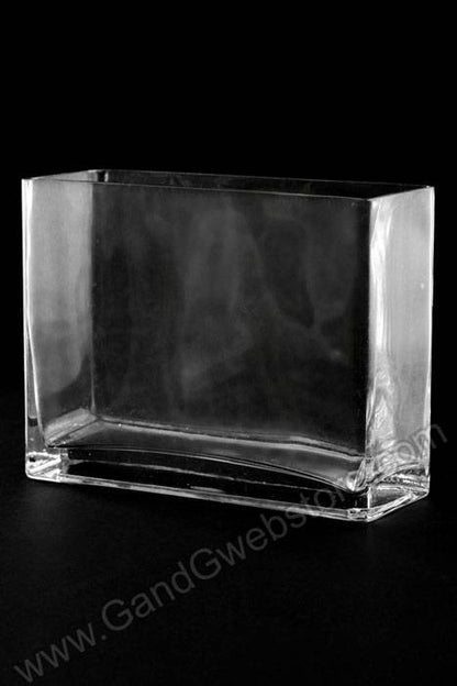 2.5" X 7" X 7" Rectangular Glass Vase Clear