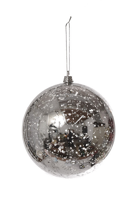 150Mm Shiny Ball Mercury Ornament (Silver) Pkg/2