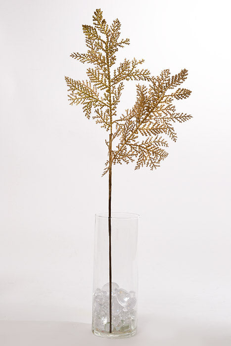 23" Glitter Pine Spray Gold Pkg/6