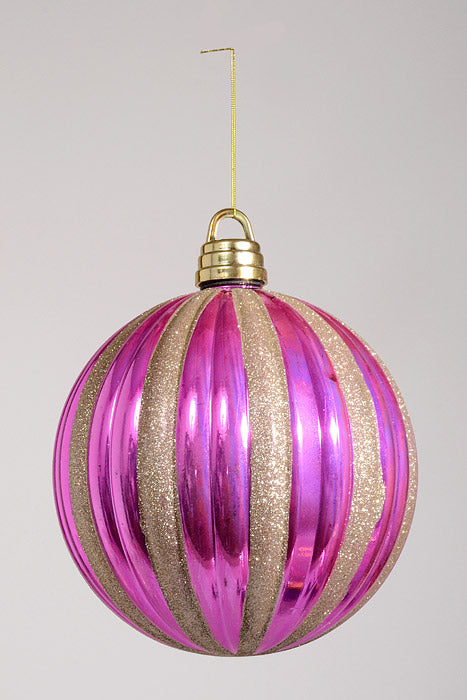 12" Xmas Ornament Ball Pink/Champagne