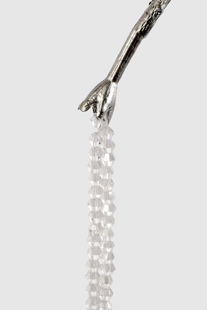40" Beaded Amaranthus Hanging Spray Clear