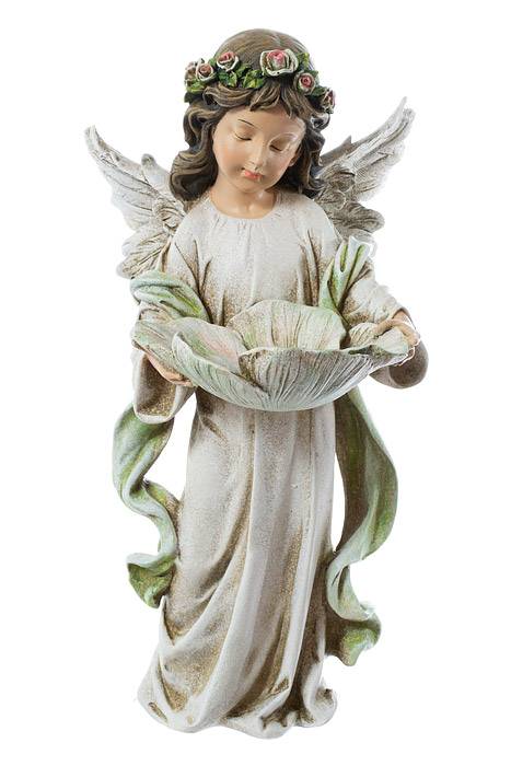 12.25" Angel Girl Bird Feeder Pastel