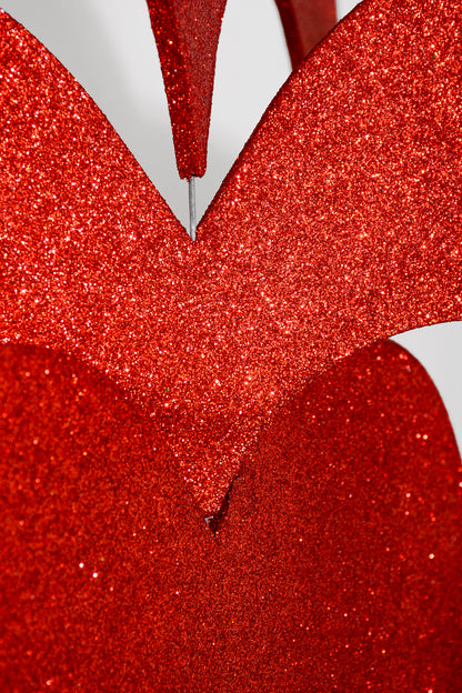 34" Foam Board 4 Layer Heart Shape Red Glitter