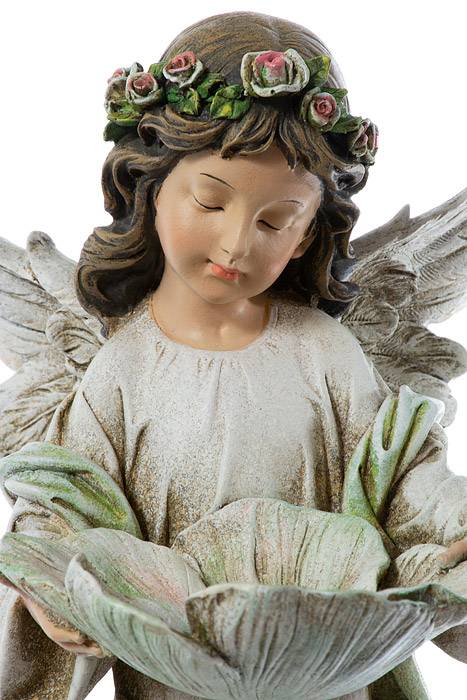 12.25" Angel Girl Bird Feeder Pastel