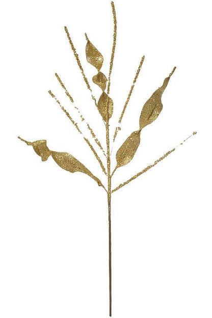 29" Glitter Curly Spray Gold