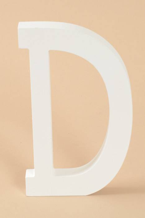 8" Wooden Letter D White