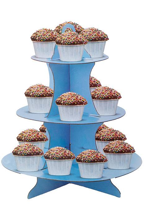 11.75" X 14" Cake Stand 3 Tier Blue