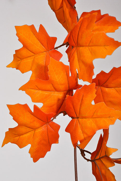 6Ft Maple Leaf Garland Orange