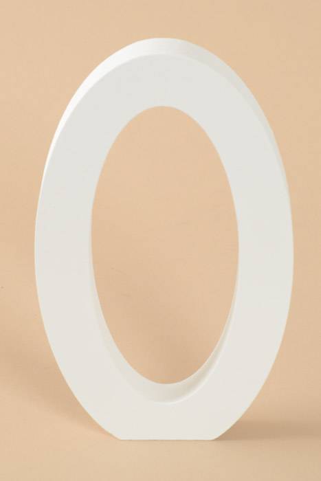 8" Wooden Number 0 White