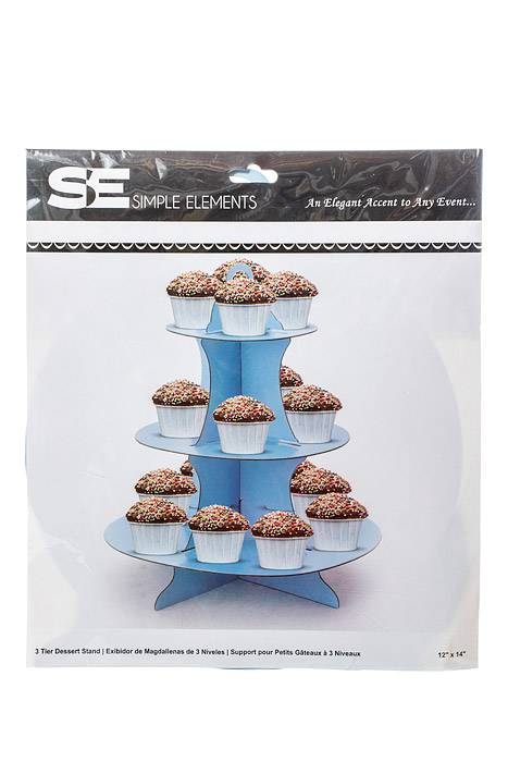 11.75" X 14" Cake Stand 3 Tier Blue