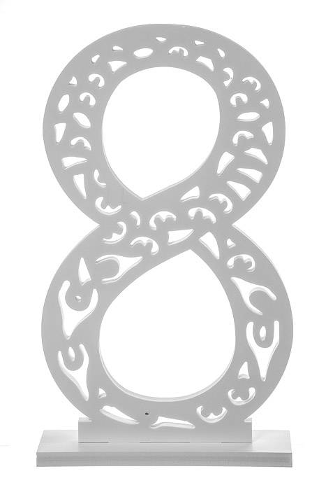 19.75"h White Carved Number "8"