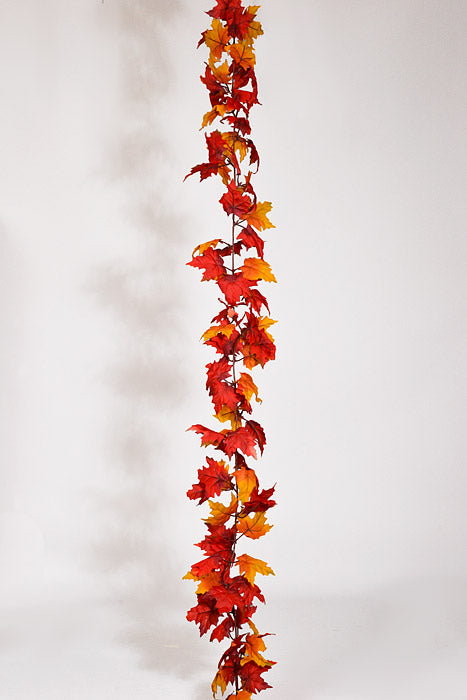 6Ft Maple Leaf Garland Red/Yellow