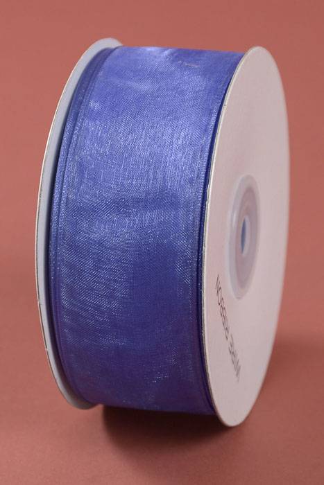 1.5" X 25yds Wire Sheer Ribbon Delphinium