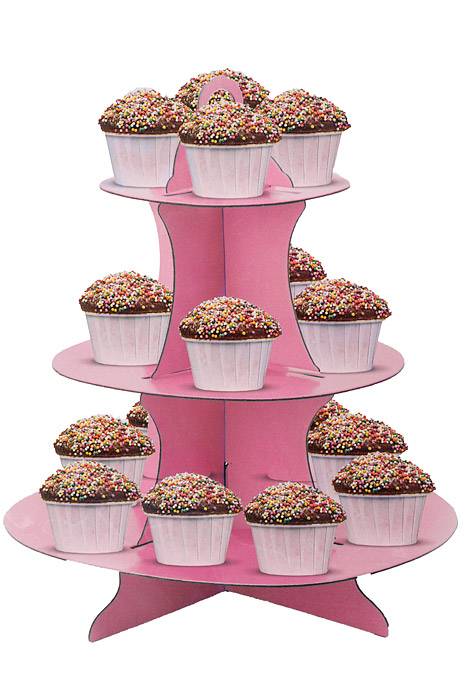 11.75" X 14" Cake Stand 3 Tier Pink