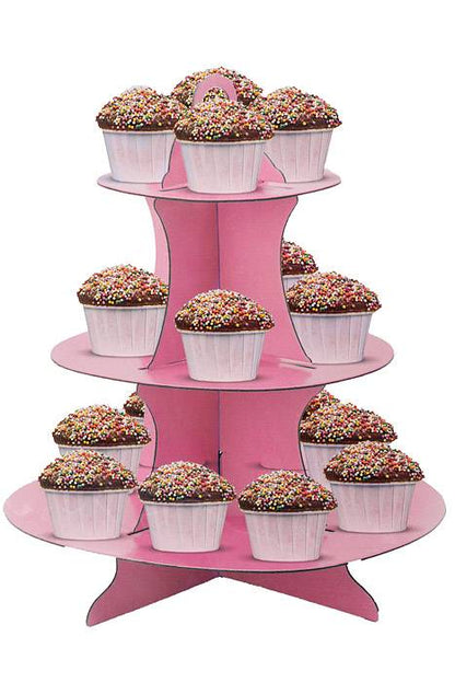 11.75" X 14" Cake Stand 3 Tier Pink