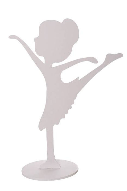 20" Carved Wooden Dancing Girl White