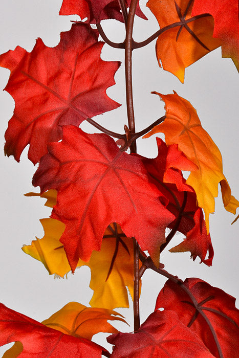 6Ft Maple Leaf Garland Red/Yellow