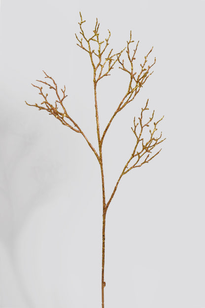38" Iced Twig Spray Gold