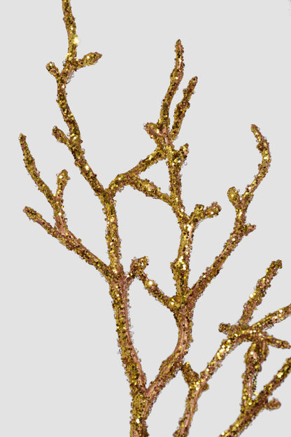 38" Iced Twig Spray Gold