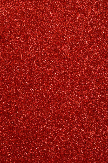 18" Glitter Solid Heart Hanging Red