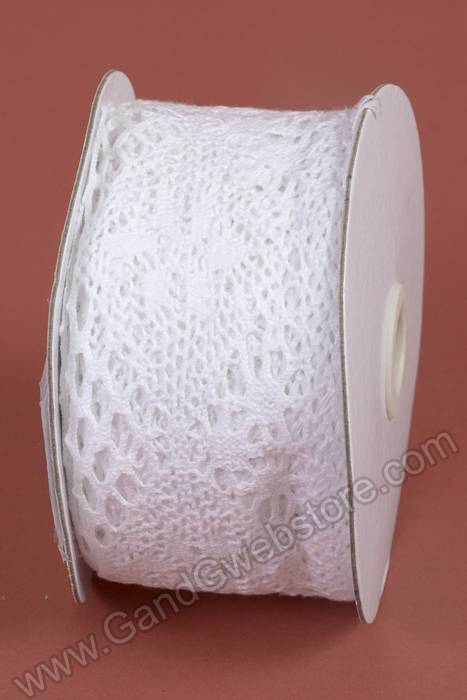 2-3/4" X 10yds Crochet Ribbon White