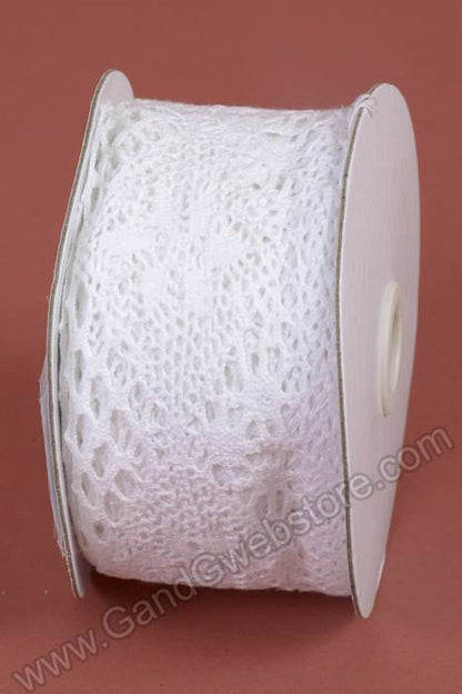 2-3/4" X 10yds Crochet Ribbon White