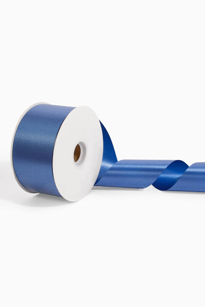 2-3/4" X 100 Yds Floral Satin Ribbon Navy