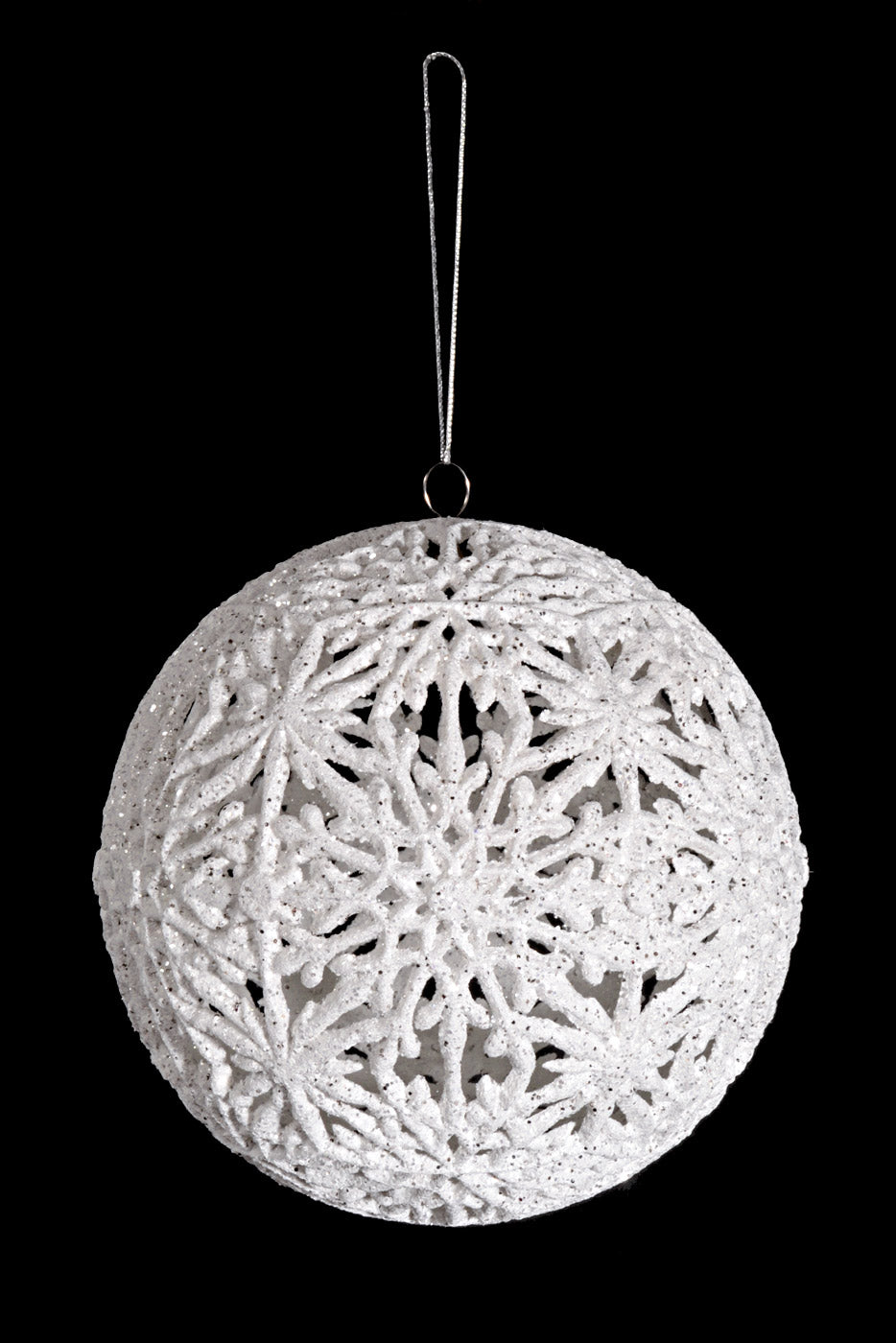 200MM Snowflake Hollow Ball Ornament White