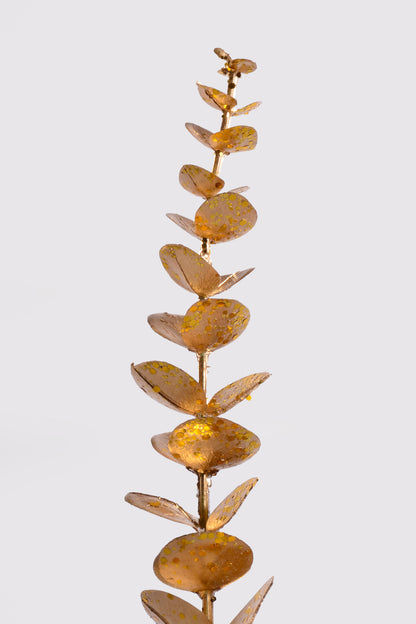 36" Gilded Glitter Eucalyptus Spray Gold