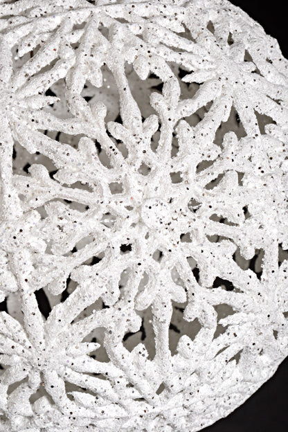 200MM Snowflake Hollow Ball Ornament White