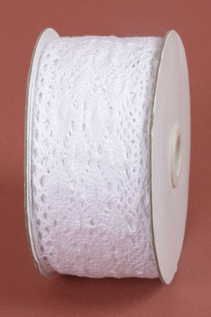 2-1/3" X 10yds Crochet Ribbon White