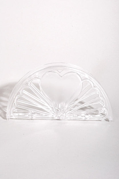 3" Napkin Holder W/Heart Clear Pkg/12