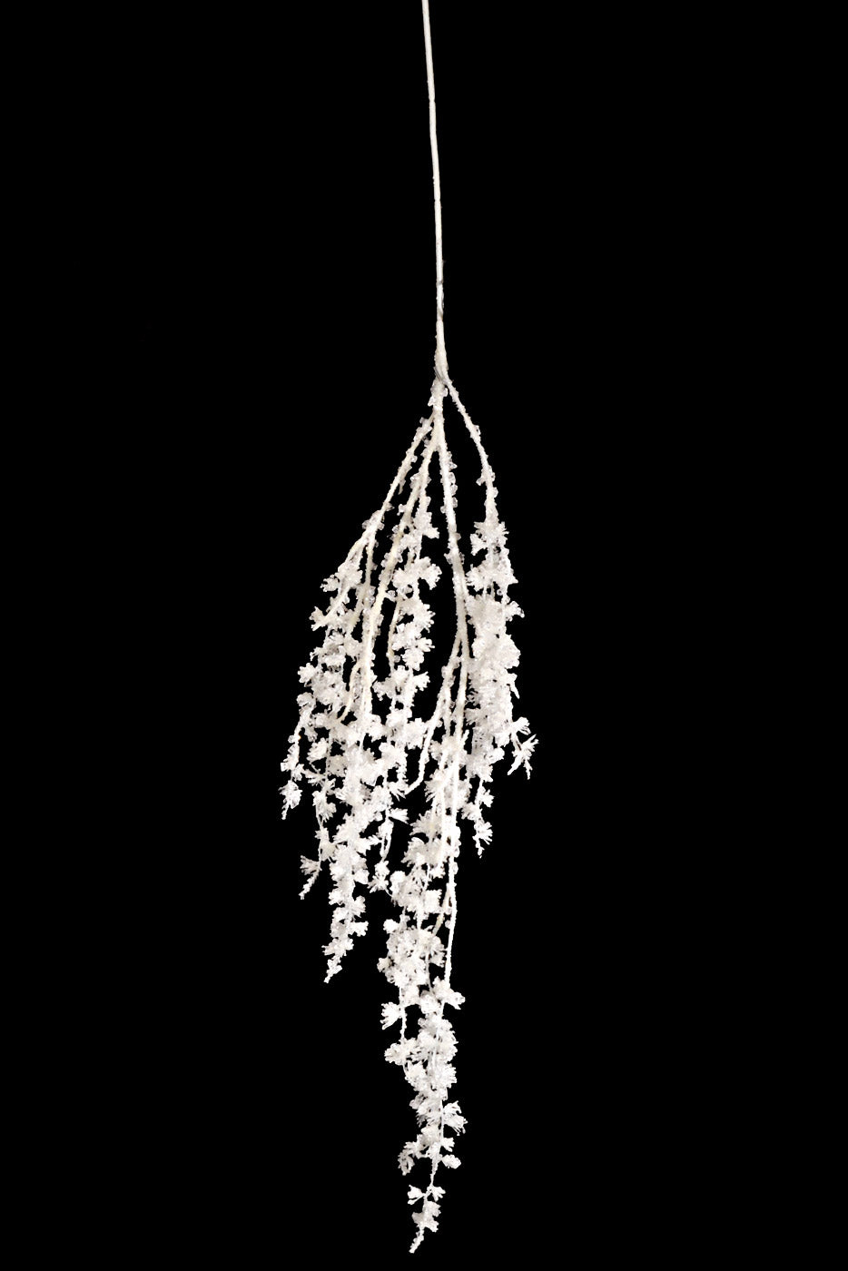 46" Metallic Hanging Iced Branch White
